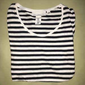 Women’s L.O.G.G. Black and White striped T-shirt